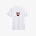 white tee shirt with logo