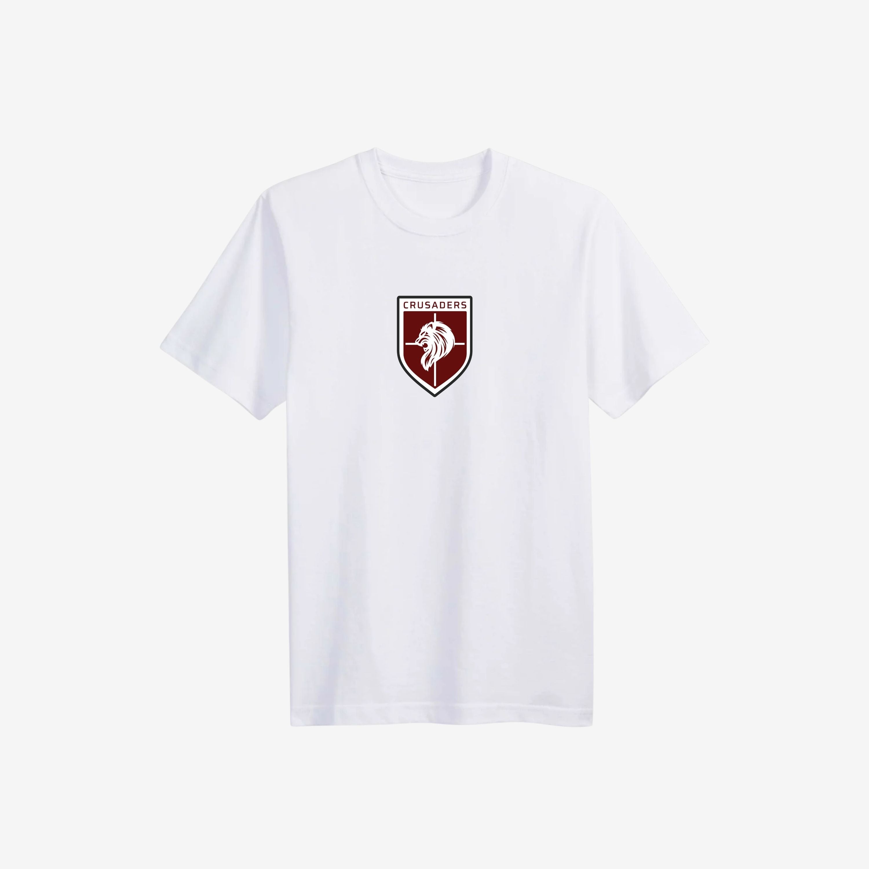white tee shirt with logo