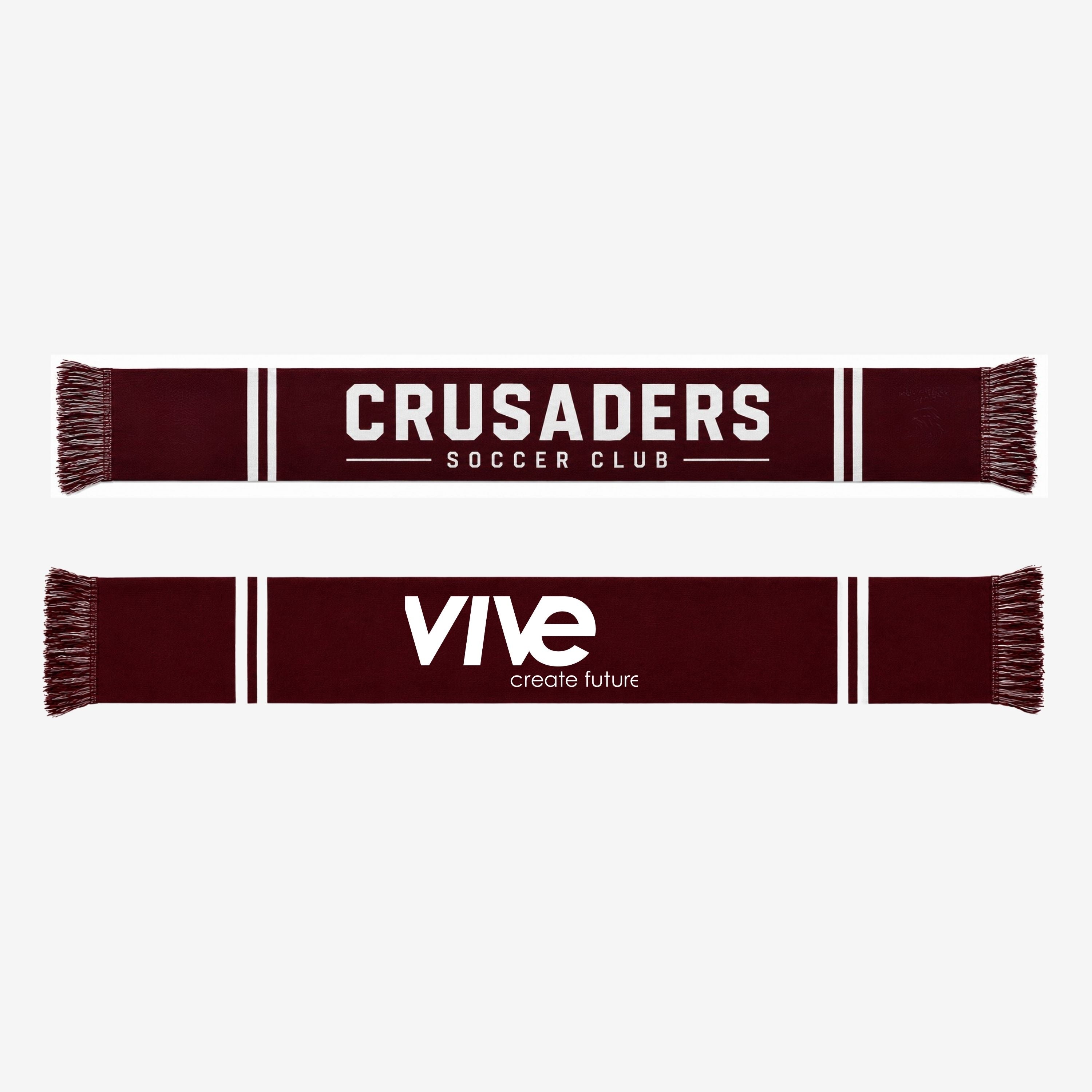 maroon and white soccer scarf 