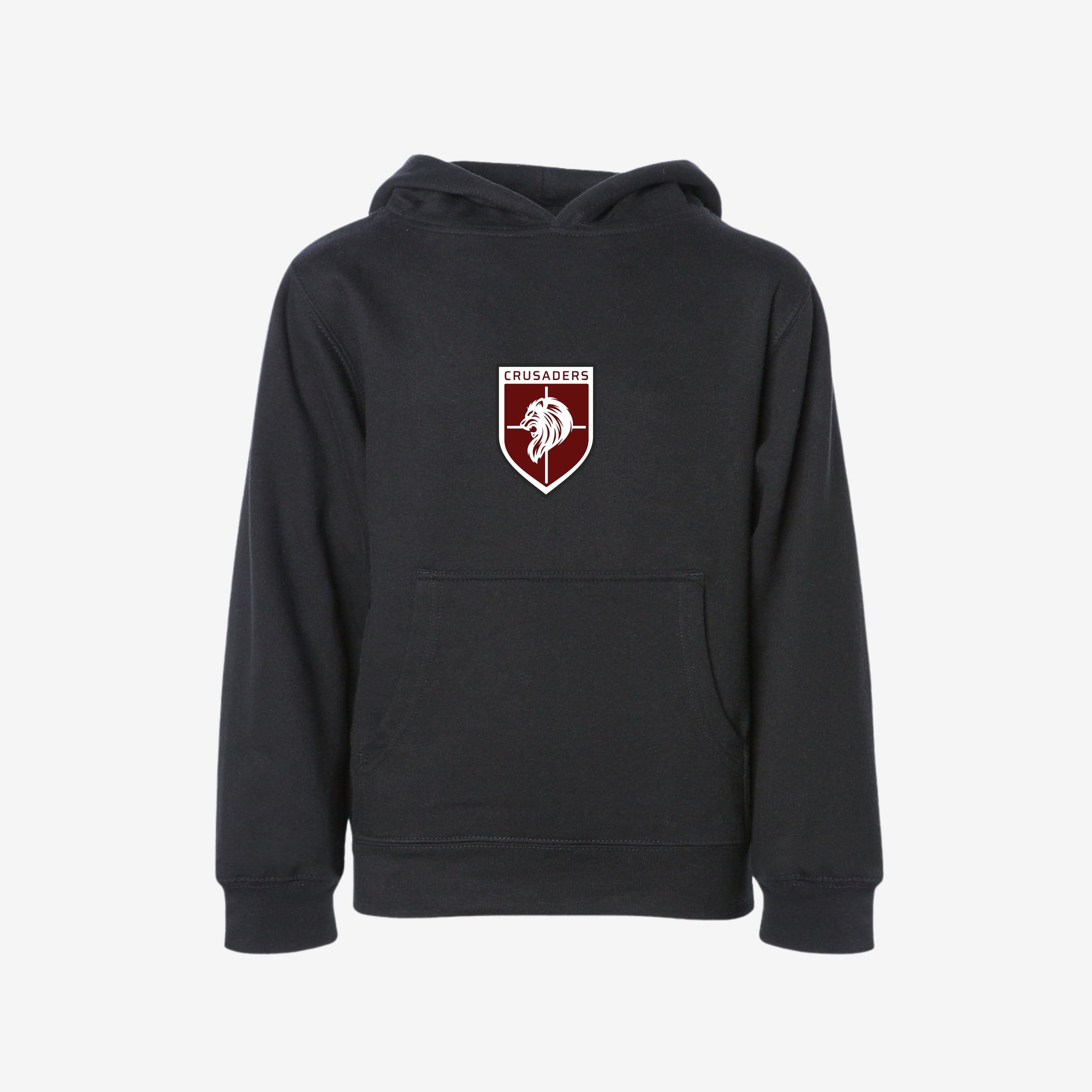 black hoodie with logo