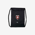 black drawstring bag