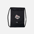 black drawstring bag