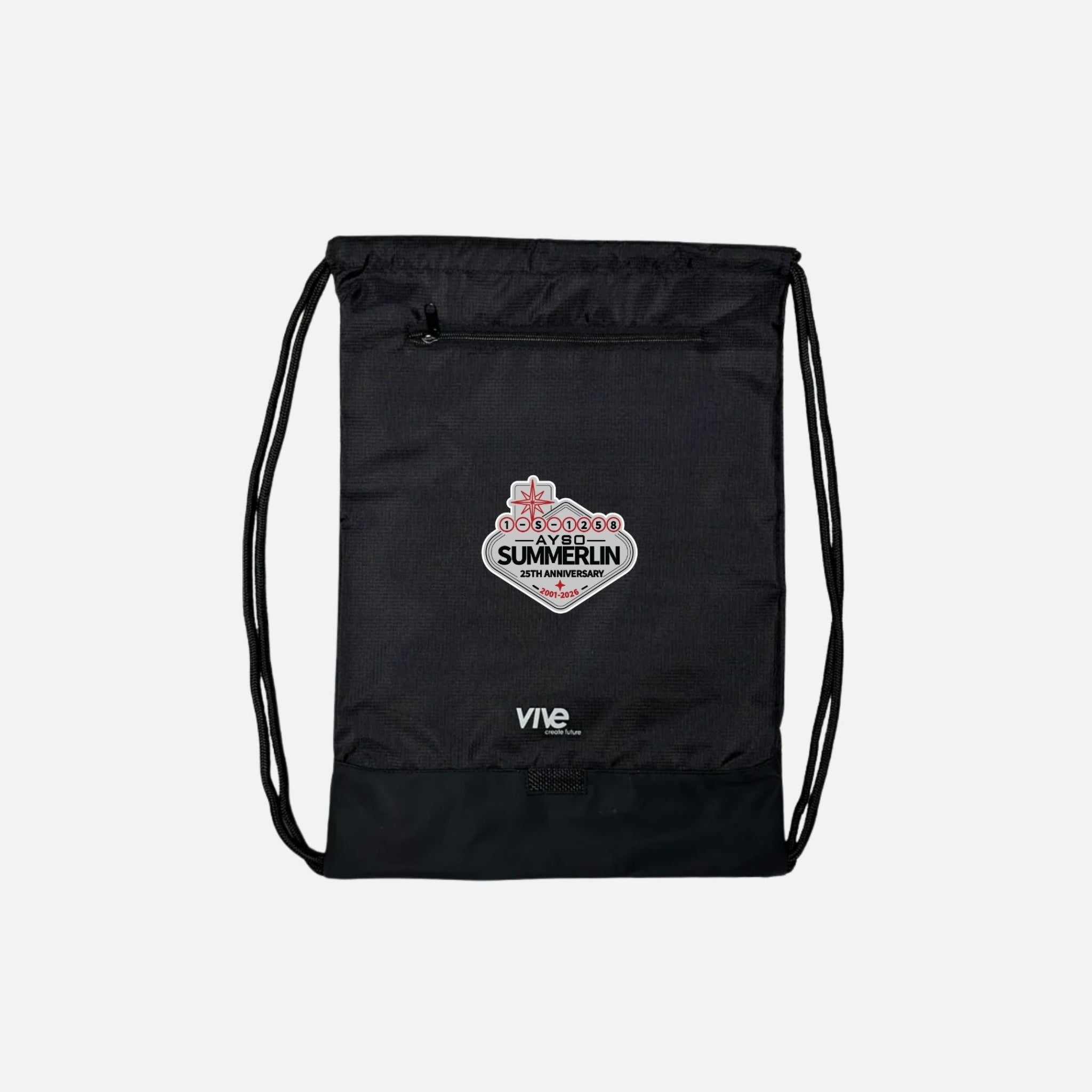 black drawstring bag