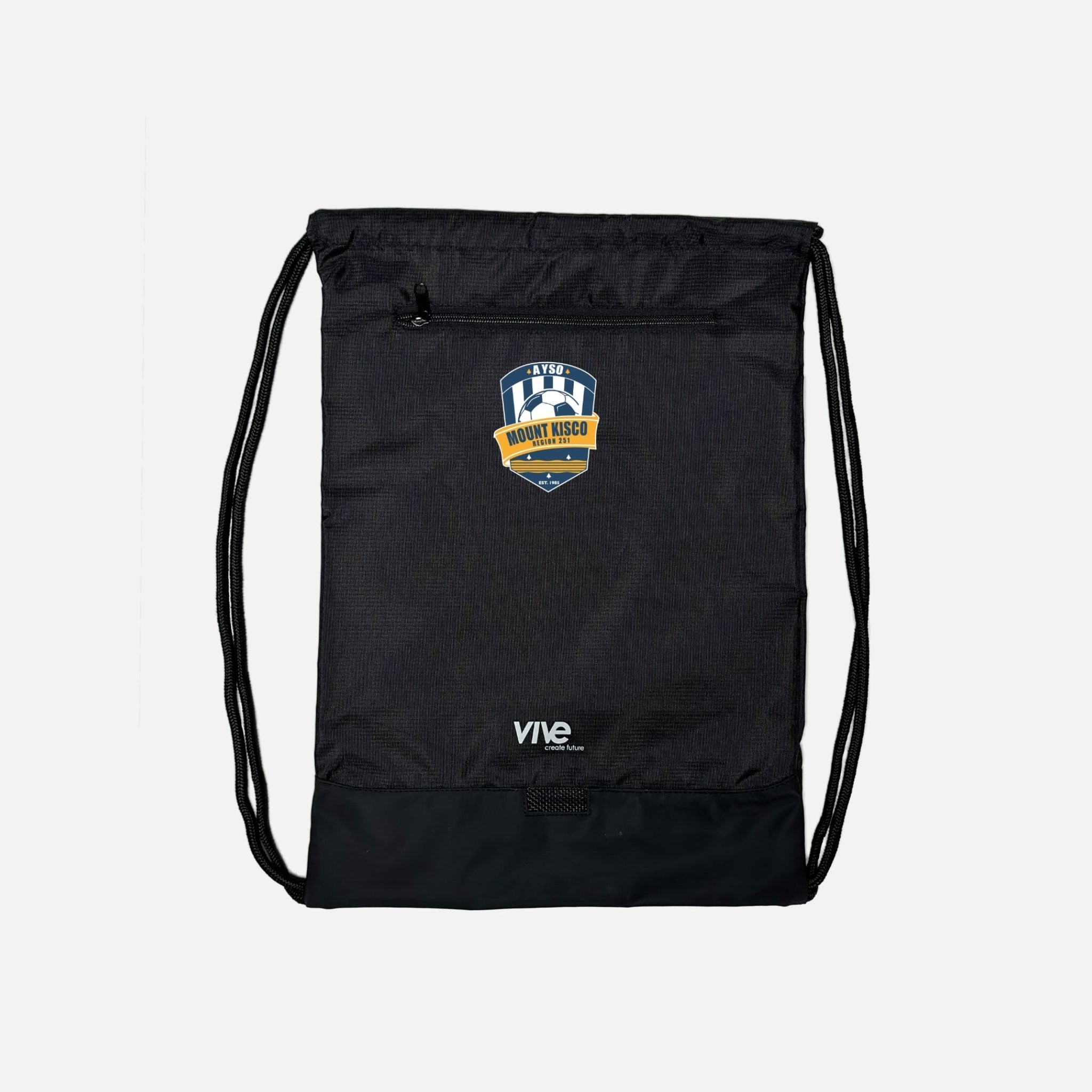 black drawstring bag