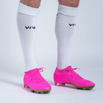 Superar Soccer Socks on Model - White with Black detail from VIVE