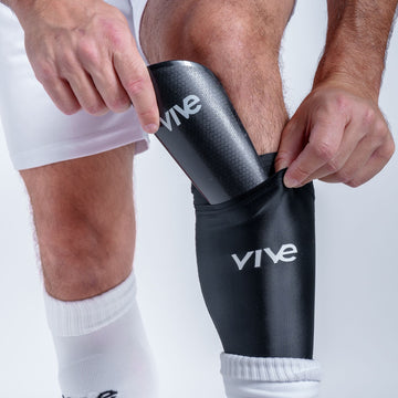Victory Soccer Shin Guards - Black color with White design from VIVE