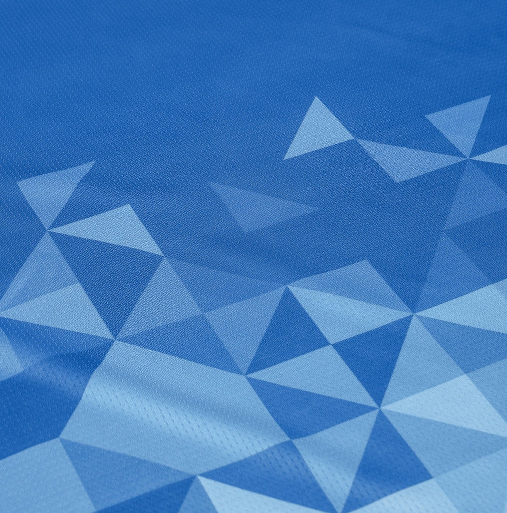 Campeones Soccer Training Jersey Close Up - Blue color with White design from VIVE