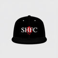 VIVE Create Future black baseball cap with white SHFC lettering and red headless horseman logo
