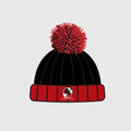 VIVE Create Future SHFC Limited Edition Club Beanie in black and red with pom-pom and embroidered crest.