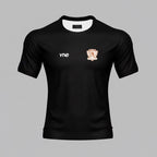 VIVE 'Logo' Training Jersey in black, moisture-wicking polyester with a crew neck and short sleeves. Features a copper logo emblem.