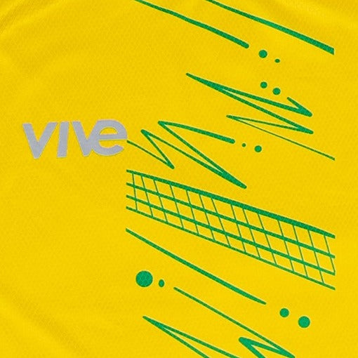 Flashes Soccer Jersey close up view - Yellow and Green color design from VIVE