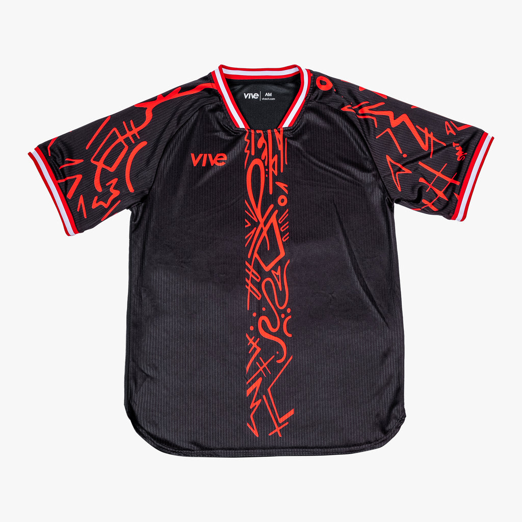 Arbol Soccer Training Jersey - Black color with Red design from VIVE