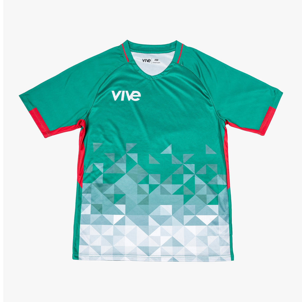Campeones Soccer Training Jersey  - Green color and Red trim design from VIVE