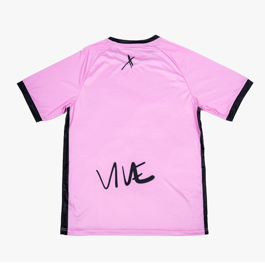 Espejo Soccer Training Jersey back view - Pink color with Black design from Vive