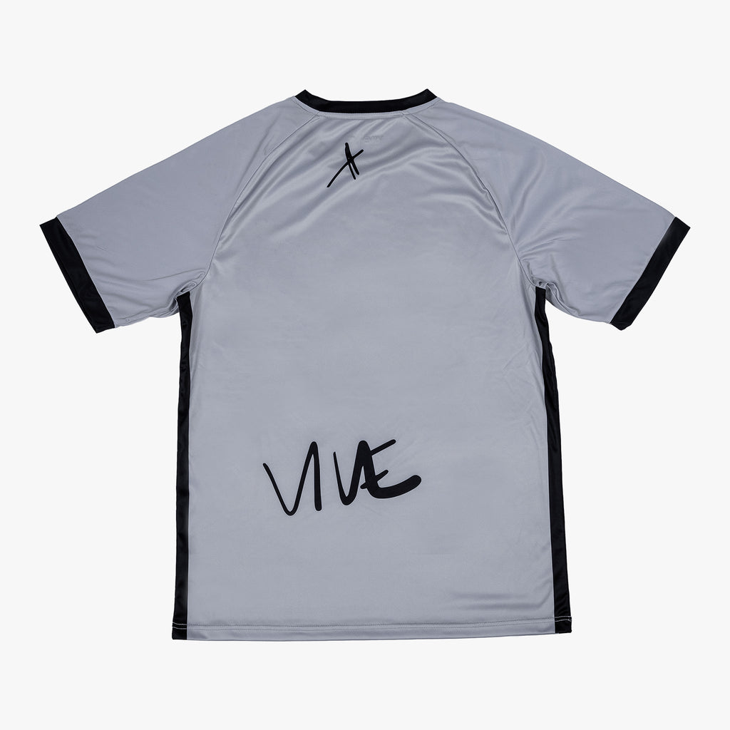 Espejo Soccer Training Jersey back view - Grey color with Black design from Vive