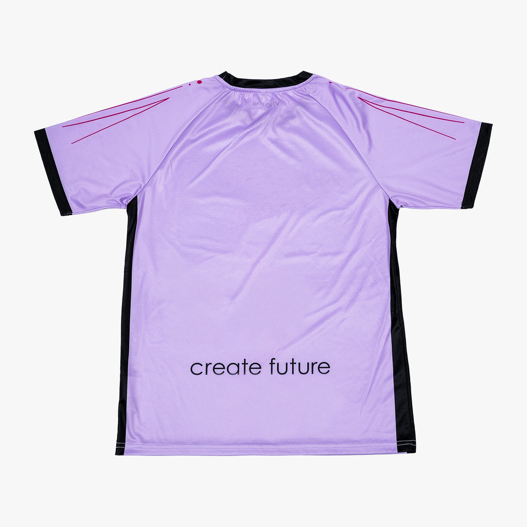 Flashes Soccer Jersey back side view- Purple and Black color with red design from VIVE
