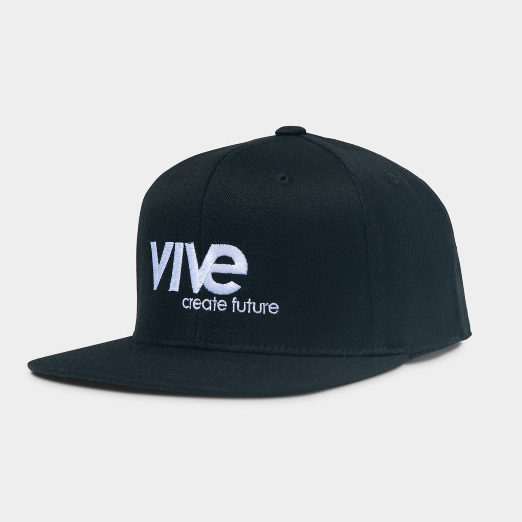 Logo Snapback Hat - Black with White lettering from VIVE