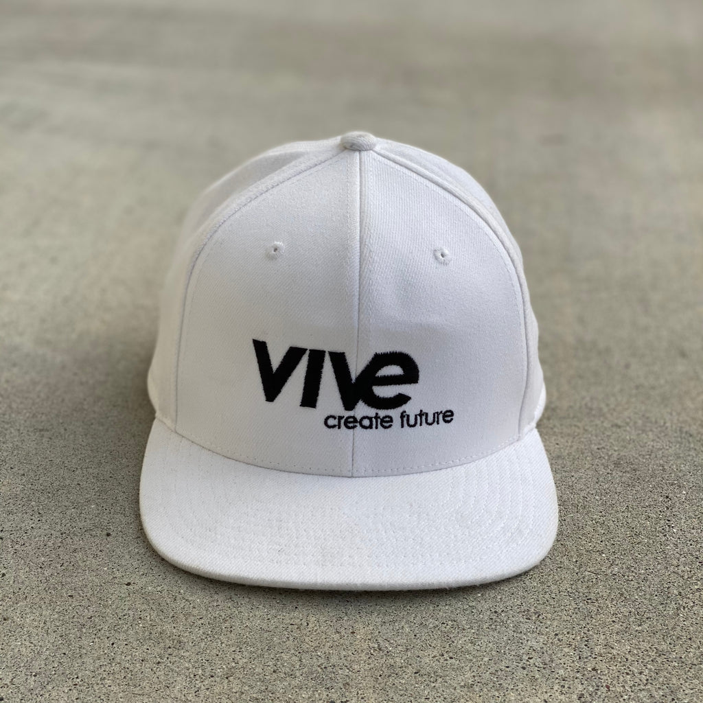 Logo Snapback Hat - White with Black lettering from VIVE