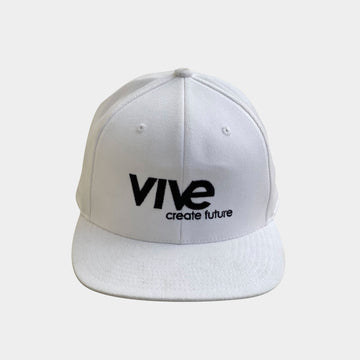Logo Snapback Hat - White with Black lettering from VIVE