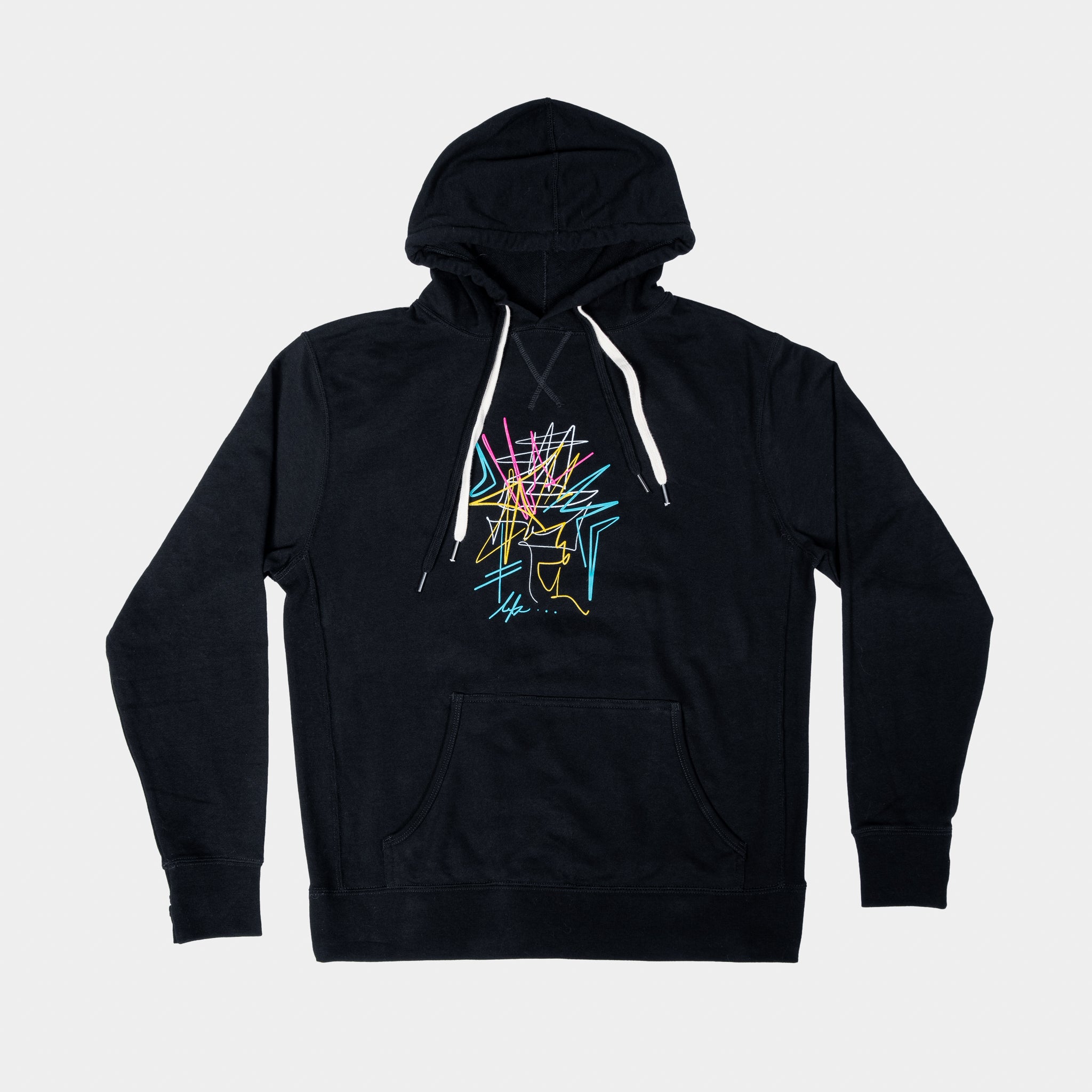The Movement Hoodie - Black color with Multi color design from VIVE
