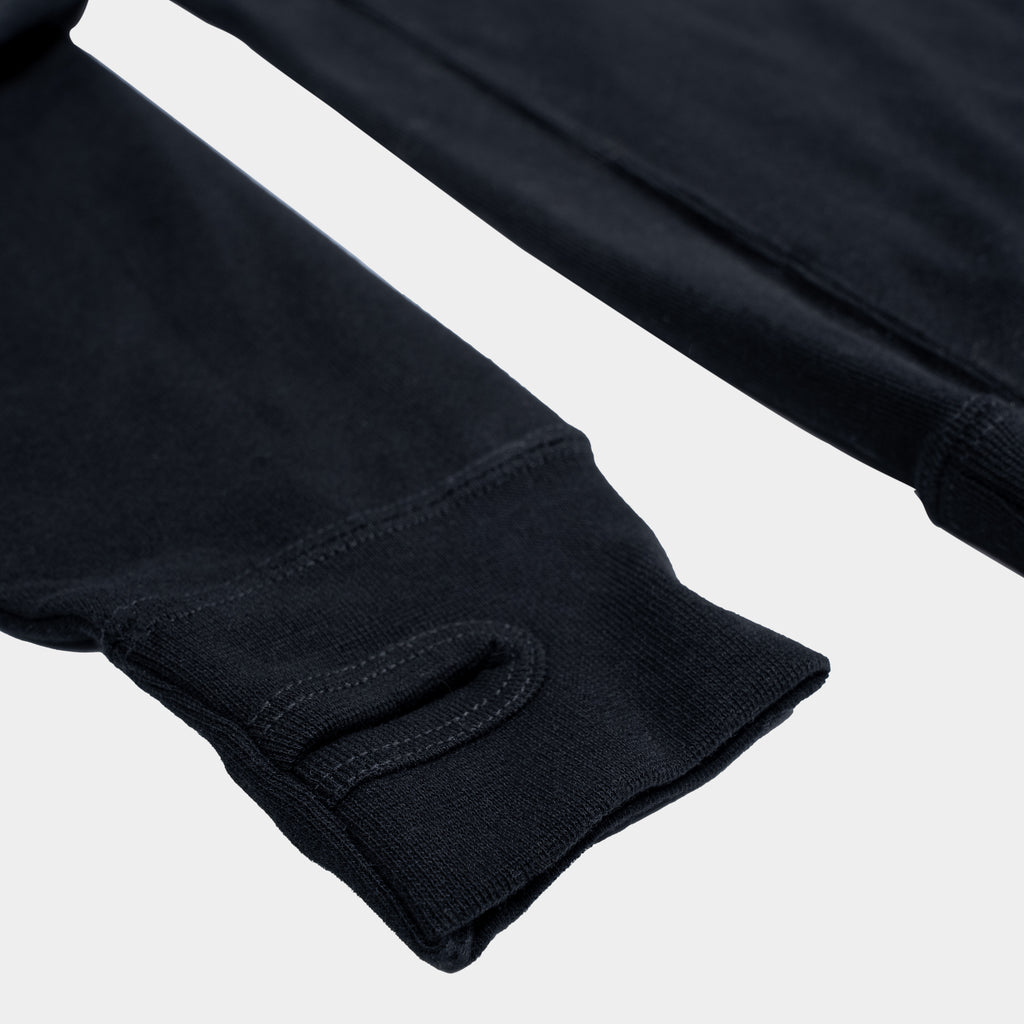 The Movement Hoodie thumb hole sleeve - Black color with Multi color design from VIVE